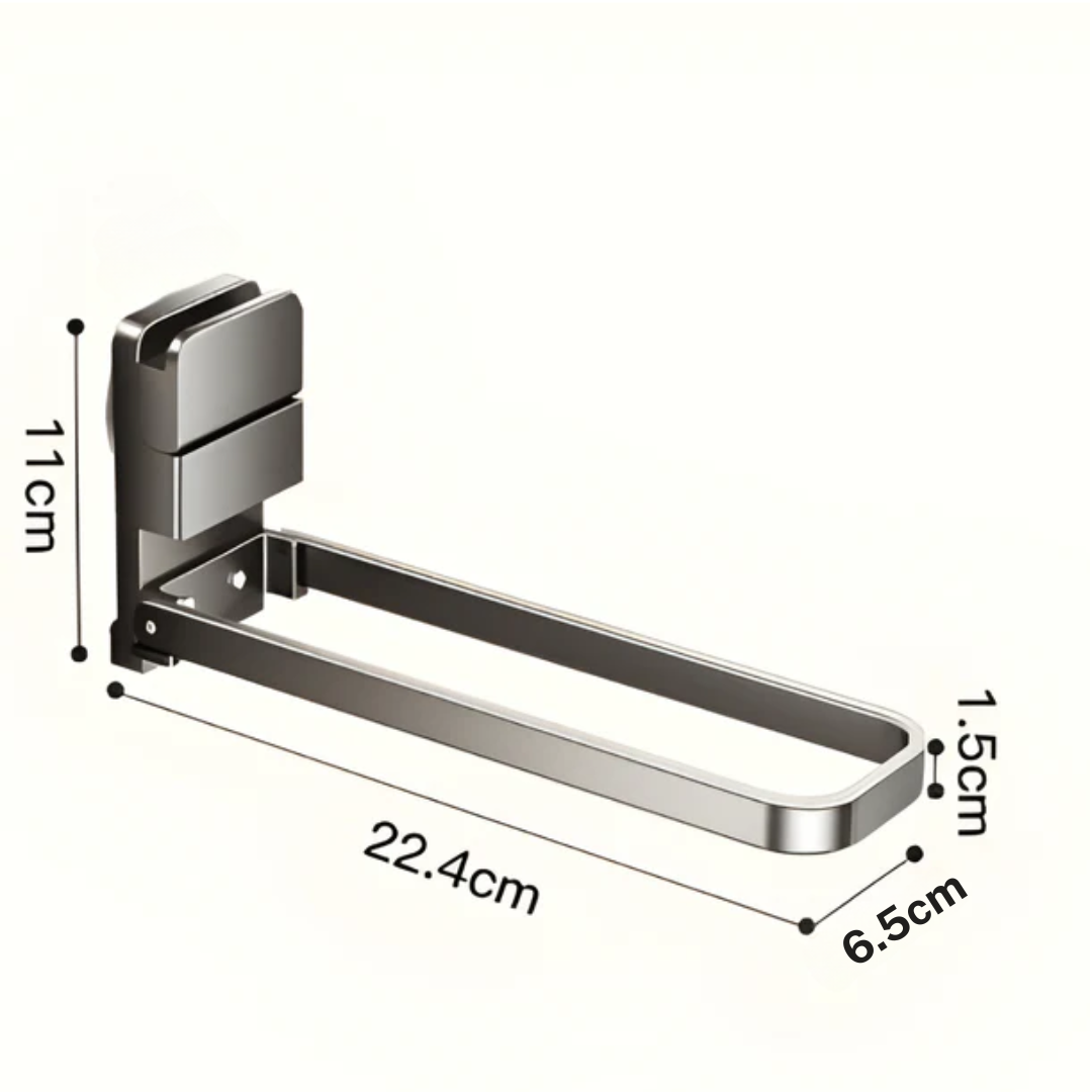 Space-Saver Suction Cup Foldable Metal Towel Rack