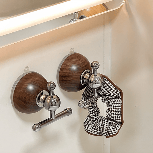 Punch-Free Wood Grain Suction Cup Wall Hook