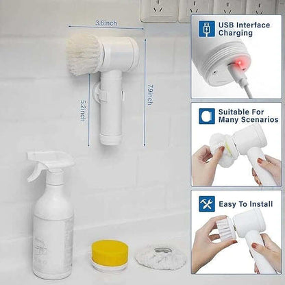 5-in-1 Spin Brush | For Tiles, Corners & More | Daily Cleaning